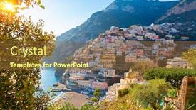  Presentation with coast - PPT layouts featuring view-on-positano-a-picturesque background and a tawny brown colored foreground