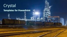  Presentation with trains - Presentation theme with view-on-railroad-tracks background and a ocean colored foreground