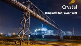  Presentation with trains - PPT layouts featuring view-on-railroad-tracks background and a navy blue colored foreground