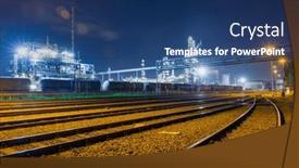  Presentation with trains - Slide deck having view-on-railroad-tracks background and a ocean colored foreground