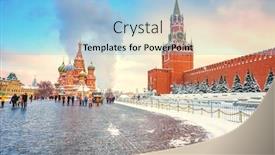  Presentation with square - Colorful PPT layouts enhanced with view-on-red-square backdrop and a light blue colored foreground