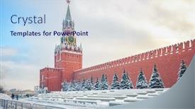  Presentation with square - Presentation design featuring view-on-red-square background and a sky blue colored foreground