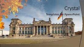  Presentation with solar system imaginary view - Slide deck enhanced with view on reichstag in berlin background and a seafoam green colored foreground