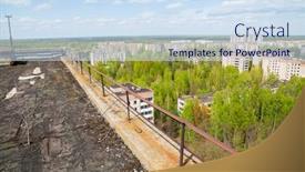  Presentation with pripyat - Slide deck enhanced with view-on-residential-area background and a sky blue colored foreground
