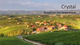  Presentation with vineyards - Audience pleasing slides consisting of view on small village backdrop and a light blue colored foreground