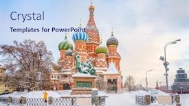  Presentation with russia - Audience pleasing PPT layouts consisting of view-on-st-basil-s backdrop and a sky blue colored foreground