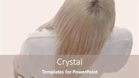  Presentation with business growth - Theme featuring view on successful business woman photo in full growth background and a coral colored foreground