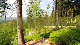  Presentation with mountain view - Slide set with view-on-szczeliniec-wielki-mountain background and a tawny brown colored foreground