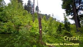  Presentation with mountain view - Presentation design featuring view-on-szczeliniec-wielki-mountain background and a tawny brown colored foreground