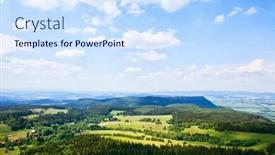  Presentation with mountain view - Slides featuring view-on-szczeliniec-wielki-mountain background and a sky blue colored foreground