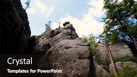  Presentation with mountain view - Beautiful PPT theme featuring view-on-szczeliniec-wielki-mountain backdrop and a wine colored foreground