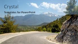  Presentation with mountain view - Audience pleasing theme consisting of view-on-tahtali-dagi-mountain backdrop and a light blue colored foreground