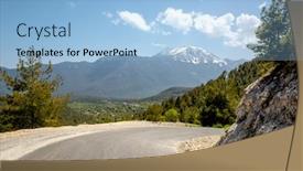  Presentation with mountain view - Presentation theme having view-on-tahtali-dagi-mountain background and a light blue colored foreground