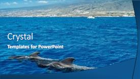  Presentation with water ocean - PPT theme enhanced with view-on-tenerife-island background and a teal colored foreground