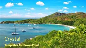  Presentation with island - Slides with view-on-the-anse-lazio background and a tawny brown colored foreground