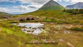  Presentation with mountain view - Presentation theme featuring view-on-the-glamaig-mountain background and a gold colored foreground