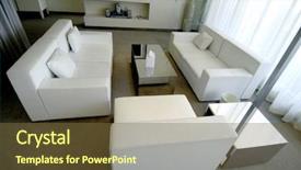  Presentation with house - Theme featuring view-on-the-modern-house background and a tawny brown colored foreground