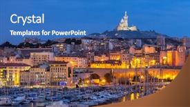  Presentation with european church - Amazing slide set having view on the notre dame backdrop and a teal colored foreground