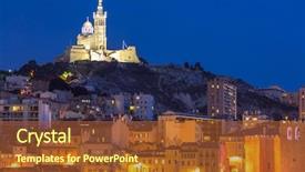  Presentation with european church - Presentation theme enhanced with view on the notre dame background and a tawny brown colored foreground