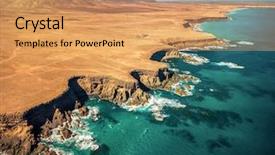  Presentation with amsterdam historical beautiful view - Colorful slide deck enhanced with view on the ocean coastline backdrop and a coral colored foreground