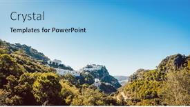  Presentation with spain - Audience pleasing slide deck consisting of view-on-the-white-villages backdrop and a light blue colored foreground