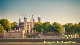  Presentation with tower - Presentation featuring view on tower of london background and a tawny brown colored foreground