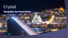  Presentation with bridge - Colorful theme enhanced with view-on-tromso-bridge backdrop and a wine colored foreground