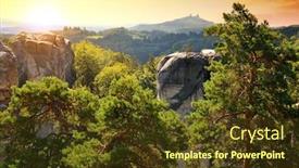  Presentation with bohemian - PPT layouts with view-on-trosky-castle background and a tawny brown colored foreground