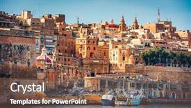  Presentation with view of the vinales valley - Presentation having view on valletta from the grand harbour in malta background and a violet colored foreground