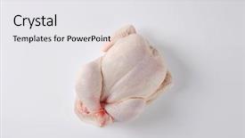 Presentation with chicken - Presentation design with view or raw whole chicken background and a white colored foreground