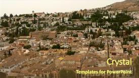  Presentation with granada - Presentation theme consisting of view out over the old part of the city of granada spain from the alhambra palace background and a tawny brown colored foreground