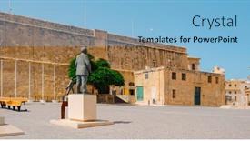  Presentation with malta - Presentation design consisting of view-over-castille-square background and a light blue colored foreground
