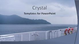  Presentation with british columbia canada - Audience pleasing presentation design consisting of view-over-inlet-ocean backdrop and a light blue colored foreground