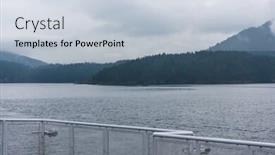  Presentation with british columbia canada - Presentation theme featuring view-over-inlet-ocean background and a lemonade colored foreground