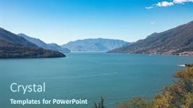  Presentation with green lake - Presentation enhanced with view-over-lake-como background and a ocean colored foreground