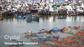  Presentation with towers - Amazing presentation theme having view over nha trang and river kai from po nagar cham towers vietnam backdrop and a gray colored foreground