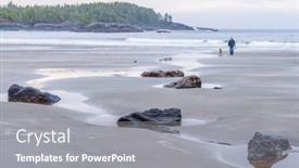  Presentation with horizon - Colorful PPT theme enhanced with view-over-ocean-and-island backdrop and a gray colored foreground