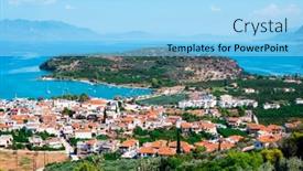  Presentation with ancient greece - Theme with view-over-palaia-epidavros background and a light blue colored foreground