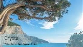  Presentation with beach - Amazing presentation theme having view-over-porto-katsiki-beach backdrop and a light blue colored foreground