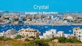  Presentation with malta - Presentation enhanced with view-over-st-pauls-bay background and a teal colored foreground