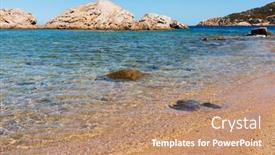  Presentation with beach - PPT theme having view-over-the-cala-ginepro background and a coral colored foreground