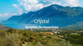  Presentation with hill - Slide set having view-over-the-coast background and a teal colored foreground