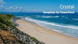  Presentation with atlantic - Slide set with view-over-the-marbella-beach background and a teal colored foreground