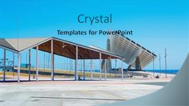  Presentation with forum - Presentation design enhanced with view-over-the-parc-del background and a cyan colored foreground