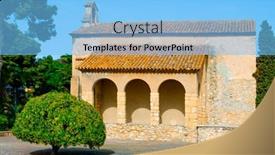  Presentation with 18th century - Colorful presentation design enhanced with view-over-the-small-shrine backdrop and a light blue colored foreground