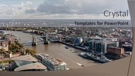  Presentation with garden city - Beautiful slide set featuring view-over-the-thames backdrop and a light gray colored foreground