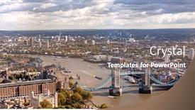  Presentation with garden city - Presentation design with view-over-the-thames background and a gray colored foreground