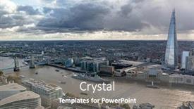  Presentation with garden city - Presentation theme featuring view-over-the-thames background and a gray colored foreground
