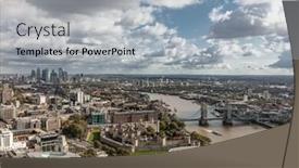  Presentation with garden city - Presentation design enhanced with view-over-the-thames background and a light blue colored foreground