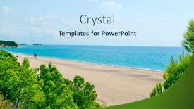  Presentation with beach - PPT layouts having view-over-the-torn-beach background and a sky blue colored foreground